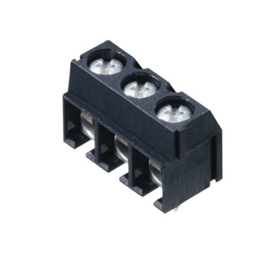 Weidmuller PM 5.08 Series PCB Terminal Block, 3-Contact, 5.08mm Pitch, Through Hole Mount, 1-Row, Screw Termination