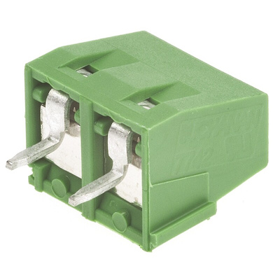 TE Connectivity Buchanan Series PCB Terminal Block, 2-Contact, 5.08mm Pitch, Through Hole Mount, 1-Row, Screw
