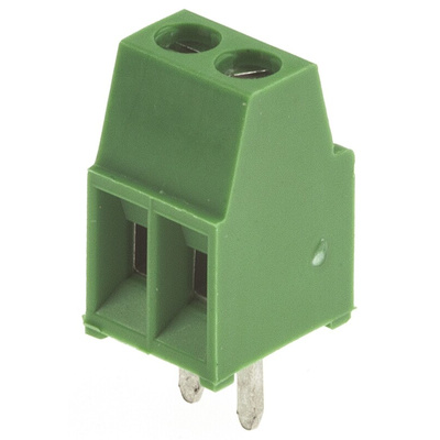 TE Connectivity Buchanan Series PCB Terminal Block, 2-Contact, 2.54mm Pitch, Through Hole Mount, 1-Row, Screw