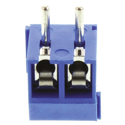 TE Connectivity Buchanan Series PCB Terminal Block, 2-Contact, 3.5mm Pitch, Through Hole Mount, 1-Row, Screw Termination