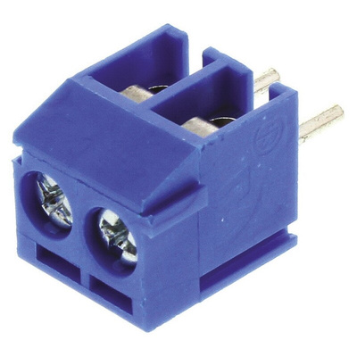 TE Connectivity Buchanan Series PCB Terminal Block, 2-Contact, 3.5mm Pitch, Through Hole Mount, 1-Row, Screw Termination