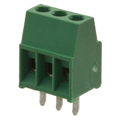 TE Connectivity Buchanan Series PCB Terminal Block, 3-Contact, 2.54mm Pitch, Through Hole Mount, 1-Row, Screw