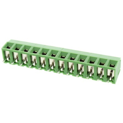 RS PRO PCB Terminal Block, 12-Contact, 3.81mm Pitch, Through Hole Mount, 1-Row, Screw Termination