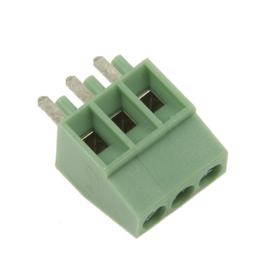 RS PRO PCB Terminal Block, 3-Contact, 2.54mm Pitch, Through Hole Mount, 1-Row, Screw Termination