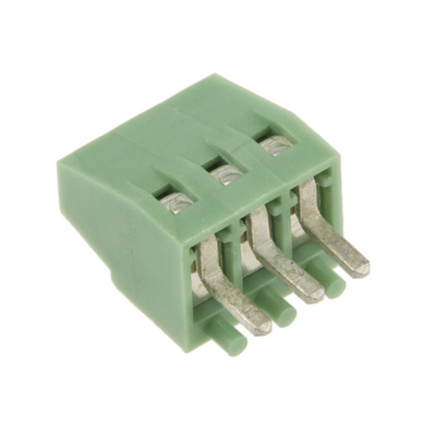 RS PRO PCB Terminal Block, 3-Contact, 2.54mm Pitch, Through Hole Mount, 1-Row, Screw Termination