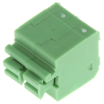 Phoenix Contact PTS 1.5/ 2-5.0-H Series PCB Terminal Block, 2-Contact, 5mm Pitch, Through Hole Mount, 1-Row, Spring