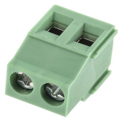 Phoenix Contact MKDSN 2.5/ 2-5.08 Series PCB Terminal Block, 2-Contact, 5.08mm Pitch, Through Hole Mount, 1-Row, Screw