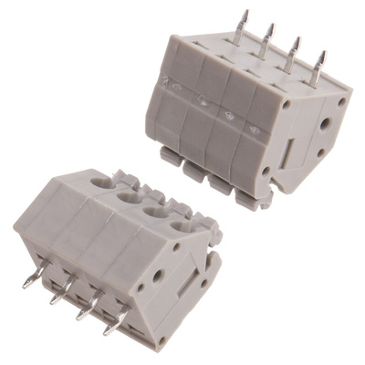RS PRO PCB Terminal Block, 4-Contact, 3.5mm Pitch, Through Hole Mount, 1-Row, Screw Termination