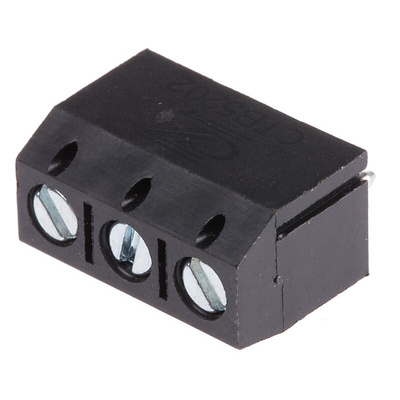 RS PRO PCB Terminal Block, 3-Contact, 5mm Pitch, Through Hole Mount, 1-Row, Screw Termination