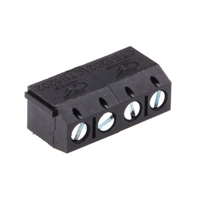 RS PRO PCB Terminal Block, 4-Contact, 5mm Pitch, Through Hole Mount, 1-Row, Screw Termination