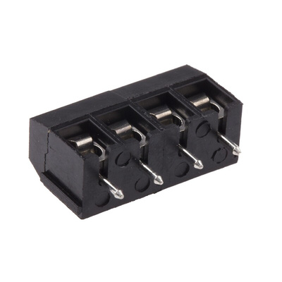 RS PRO PCB Terminal Block, 4-Contact, 5mm Pitch, Through Hole Mount, 1-Row, Screw Termination
