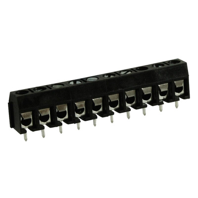 RS PRO PCB Terminal Block, 10-Contact, 5mm Pitch, Through Hole Mount, 1-Row, Screw Termination