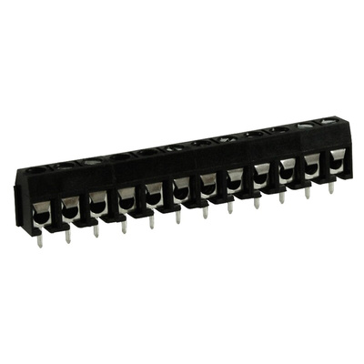 RS PRO PCB Terminal Block, 12-Contact, 5mm Pitch, Through Hole Mount, 1-Row, Screw Termination