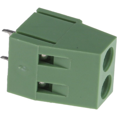 RS PRO PCB Terminal Block, 2-Contact, 5mm Pitch, Through Hole Mount, 1-Row, Screw Termination