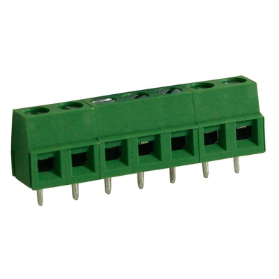 RS PRO PCB Terminal Block, 7-Contact, 5mm Pitch, Through Hole Mount, 1-Row, Screw Termination