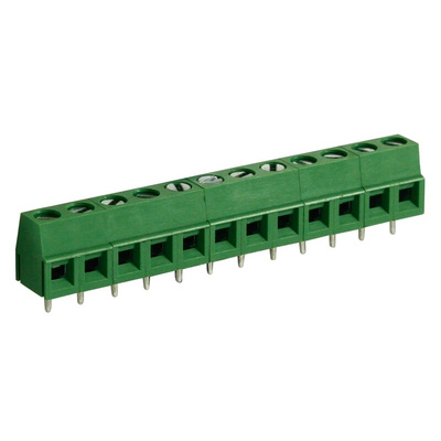 RS PRO PCB Terminal Block, 12-Contact, 5mm Pitch, Through Hole Mount, 1-Row, Screw Termination