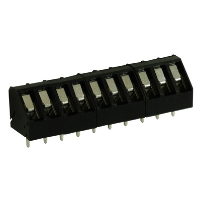 RS PRO PCB Terminal Block, 10-Contact, 5mm Pitch, Through Hole Mount, 1-Row, Screw Termination