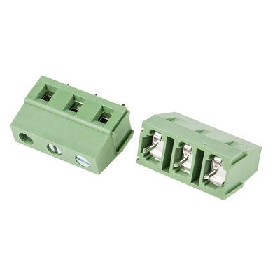 RS PRO PCB Terminal Block, 3-Contact, 7.5mm Pitch, Through Hole Mount, 1-Row, Screw Termination