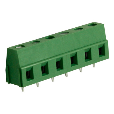 RS PRO PCB Terminal Block, 6-Contact, 7.5mm Pitch, Through Hole Mount, 1-Row, Screw Termination