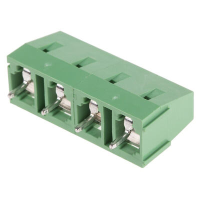 RS PRO PCB Terminal Block, 4-Contact, 7.5mm Pitch, Through Hole Mount, 1-Row, Screw Termination