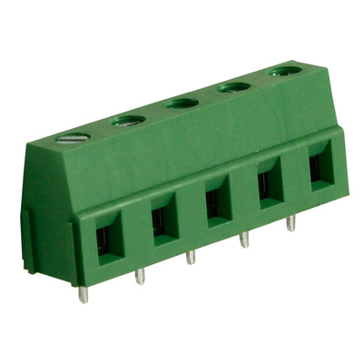 RS PRO PCB Terminal Block, 5-Contact, 7.5mm Pitch, Through Hole Mount, 1-Row, Screw Termination