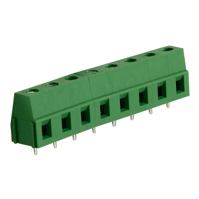 RS PRO PCB Terminal Block, 8-Contact, 7.5mm Pitch, Through Hole Mount, 1-Row, Screw Termination