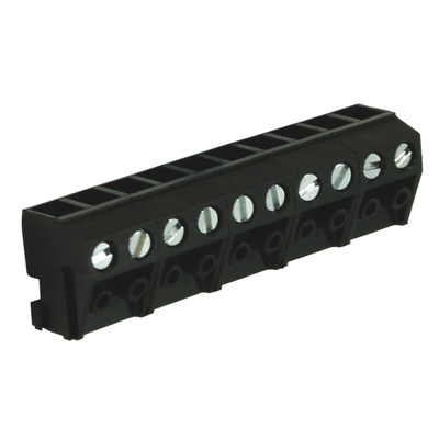 RS PRO PCB Terminal Block, 10-Contact, 5mm Pitch, Through Hole Mount, 1-Row, Screw Termination