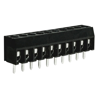 RS PRO PCB Terminal Block, 10-Contact, 3.5mm Pitch, Through Hole Mount, 1-Row, Screw Termination