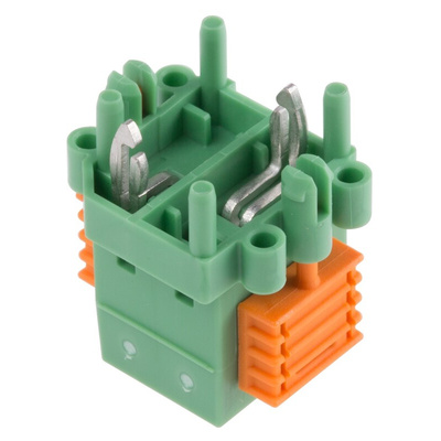 Phoenix Contact SDC 2.5/ 2-PV-5.0-ZB Series PCB Terminal Block, 2-Contact, 5mm Pitch, Through Hole Mount, 1-Row, Screw