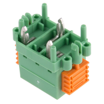 Phoenix Contact SDC 2.5/ 3-PV-5.0-ZB Series PCB Terminal Block, 3-Contact, 5mm Pitch, Through Hole Mount, 1-Row, Screw