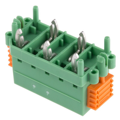 Phoenix Contact SDC 2.5/ 5-PV-5.0-ZB Series PCB Terminal Block, 5-Contact, 5mm Pitch, Through Hole Mount, 1-Row, Screw