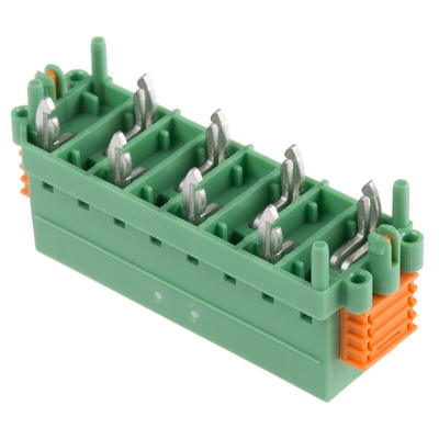 Phoenix Contact SDC 2.5/ 8-PV-5.0-ZB Series PCB Terminal Block, 8-Contact, 5mm Pitch, Through Hole Mount, 1-Row, Screw
