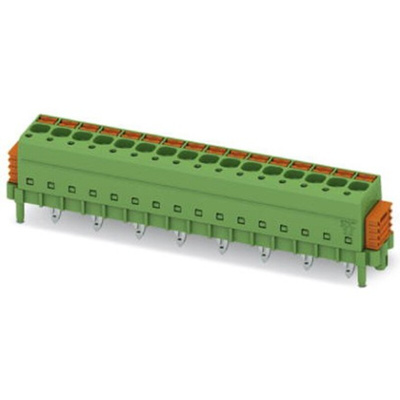 Phoenix Contact SDC 2.5/12-PV-5.0-ZB Series PCB Terminal Block, 12-Contact, 5mm Pitch, Through Hole Mount, 1-Row, Screw