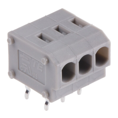 TE Connectivity PCB Terminal Block, 3-Contact, 3.81mm Pitch, Through Hole Mount, 1-Row, Solder Termination