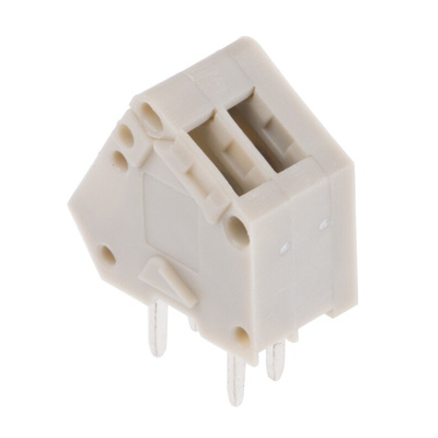 TE Connectivity PCB Terminal Block, 2-Contact, 2.54mm Pitch, Through Hole Mount, 1-Row, Solder Termination