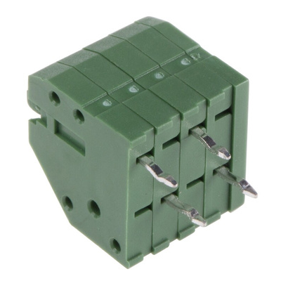 TE Connectivity PCB Terminal Block, 4-Contact, 2.5mm Pitch, Through Hole Mount, 1-Row, Solder Termination