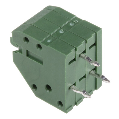 TE Connectivity PCB Terminal Block, 3-Contact, 2.5mm Pitch, Through Hole Mount, 1-Row, Solder Termination