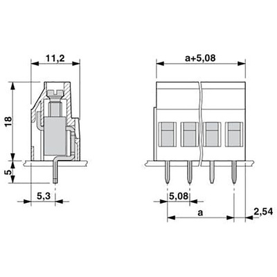 Phoenix Contact MKDS 3/ 3-5.08 Series PCB Terminal Block, 3-Contact, 5.08mm Pitch, Through Hole Mount, 1-Row, Solder