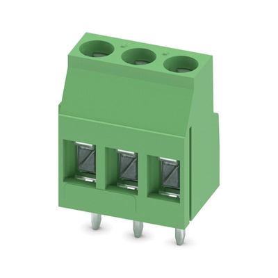 Phoenix Contact MKDS 3/ 3-5.08 Series PCB Terminal Block, 3-Contact, 5.08mm Pitch, Through Hole Mount, 1-Row, Solder