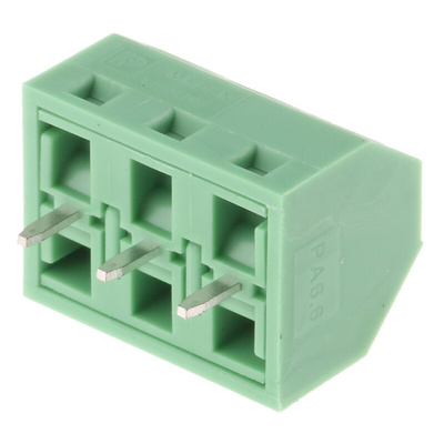 Phoenix Contact SMKDSN 1.5/3-5.08 Series PCB Terminal Block, 3-Contact, 5mm Pitch, Through Hole Mount, 1-Row, Screw