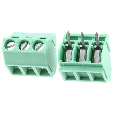 Phoenix Contact SMKDS 3/ 3-5.08 Series PCB Terminal Block, 3-Contact, 5.08mm Pitch, Through Hole Mount, 1-Row, Screw