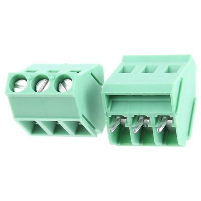 Phoenix Contact SMKDS 3/ 3-5.08 Series PCB Terminal Block, 3-Contact, 5.08mm Pitch, Through Hole Mount, 1-Row, Screw