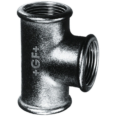 Georg Fischer Malleable Iron Fitting Tee, 1 in BSPP Female (Connection 1), 1 in BSPP Female (Connection 2)