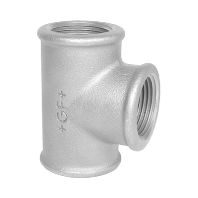 Georg Fischer Malleable Iron Fitting Reducing & Increasing Tee, 1/2 in BSPP Female (Connection 1), 1/2 in BSPP Female