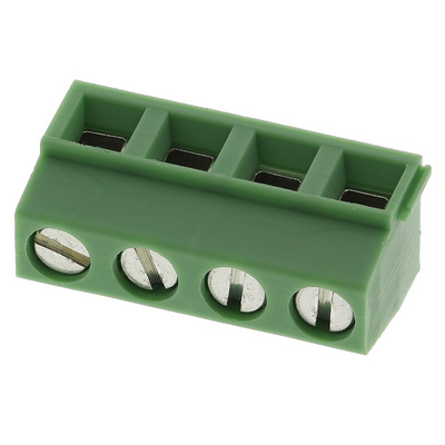 Phoenix Contact MKDSN 1.5/4-5.08 Series PCB Terminal Block, 4-Contact, 5.08mm Pitch, Through Hole Mount, 1-Row, Screw