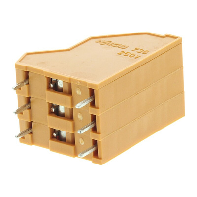Wago 736 Series PCB Terminal Block, 6-Contact, 5.08mm Pitch, Through Hole Mount, 2-Row, Spring Cage Termination