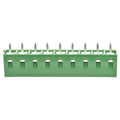 TE Connectivity Buchanan Series PCB Terminal Block, 9-Contact, 5mm Pitch, Through Hole Mount, 1-Row, Screw Termination