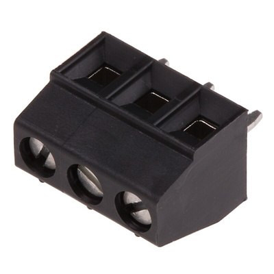 Phoenix Contact MKDS 1/3-3.81 HT BK Series PCB Terminal Block, 3.81mm Pitch, Through Hole Mount, Solder Termination