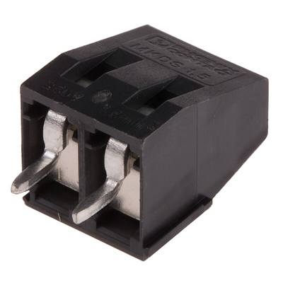 Phoenix Contact MKDS 1.5/2 HT BK Series PCB Terminal Block, 5mm Pitch, Through Hole Mount, Solder Termination