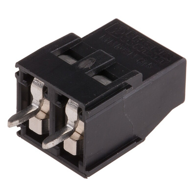 Phoenix Contact MKDSN 2.5/ 2 HT BK Series PCB Terminal Block, 5mm Pitch, Through Hole Mount, Solder Termination